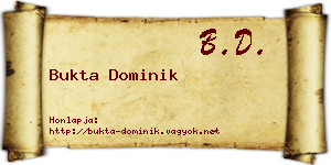 Bukta Dominik névjegykártya